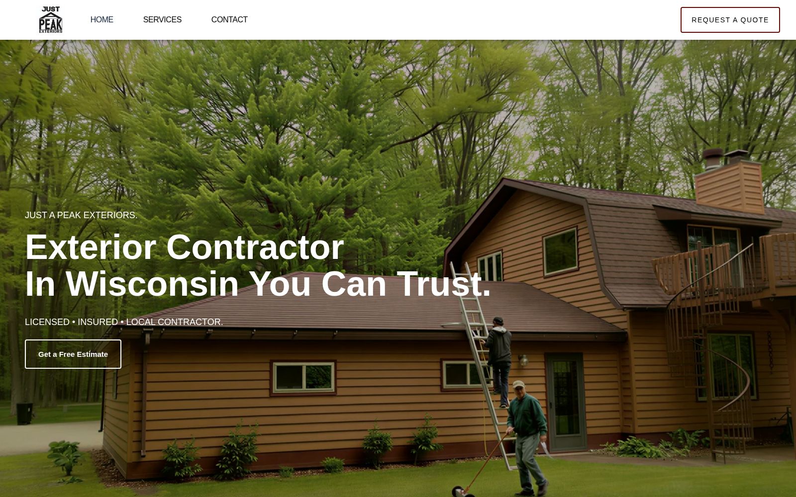 Website for Just A Peak Exteriors