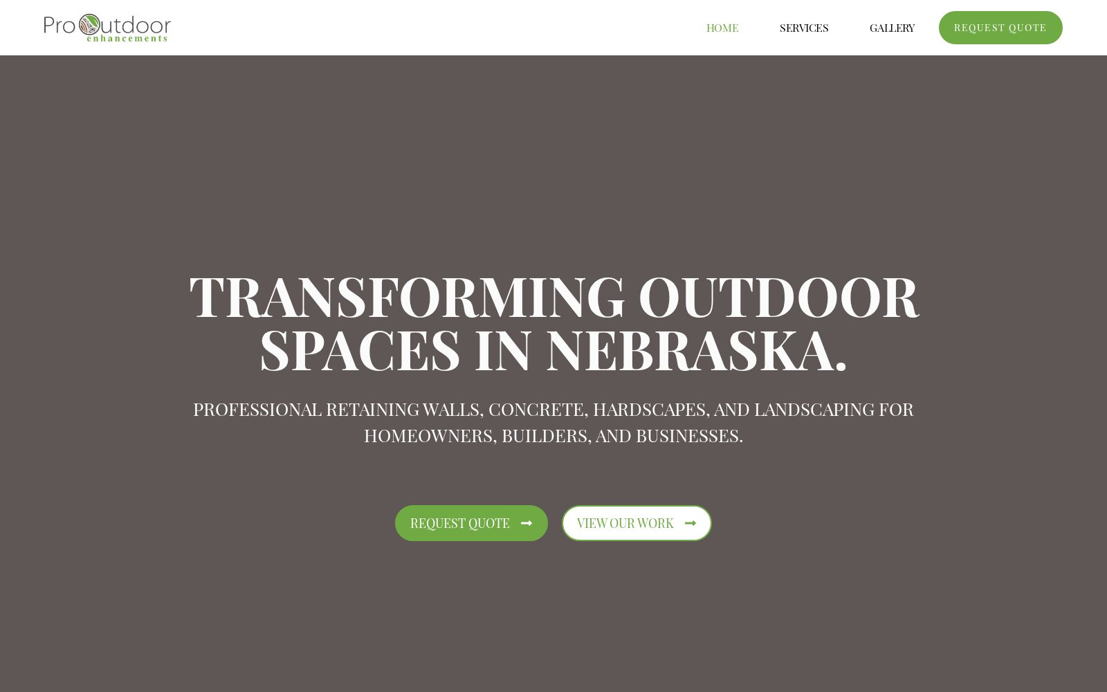 Website for Pro Outdoor Enhancements